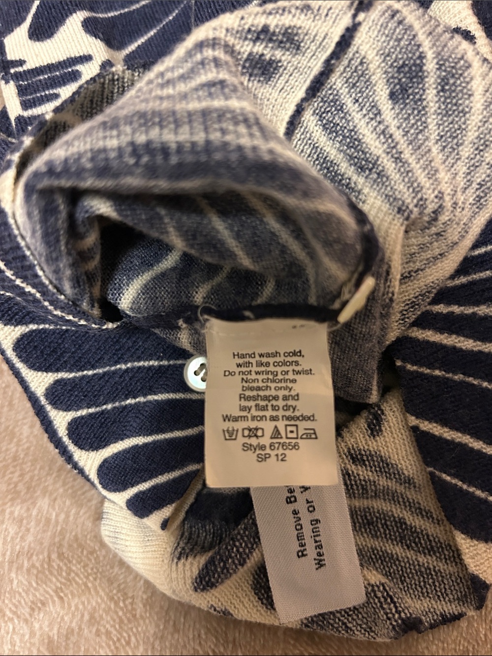 J. Crew Navy and Cream "Fanfare" Merino Wool Cardigan size XXS - Picture 6 of 11